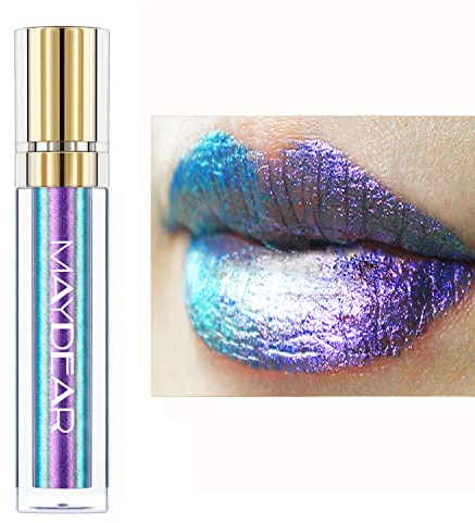 Maydear Chamäleon-Lippenstift, langlebiger, wasserfester, bunter, diamantschimmernder Lipgloss für Frauen und Mädchen, Make-up-Set