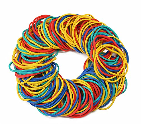 ZZLBZN 400 Grams Elastic Rubber Bands, Bag Sturdy Thick & Stretchable Colored Bands, Natural Elastic Bands for School Home Office Supplies Industrial Crafts DIY Everyday Use 38mm
