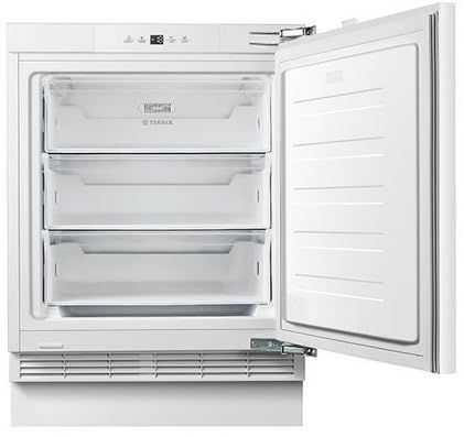 Teknix BITHUZ4 Integrated Undercounter Freezer - Built In with 101 Litre Capacity - Reversible Door - Digital Controls - White