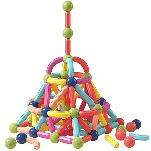 42 Pcs Blocchi Magnetici, Giocattoli da Costruzione 3D, Giocattoli da Costruzione Magnetici, Regali di Giocattoli Educativi per L'apprendimento per Ragazzi e Ragazze di 3 4 5 6 7 8 anni | SUPERBLOCK