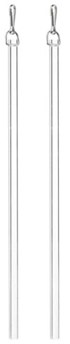 sourcing map 2Pcs 43cm Clear Curtain Pull Rod, Acrylic Blind Wand Replacement Part with Hook, Window Blind Tilt Wand for Window Opener Accessory