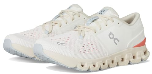 On Cloud X 4 Damen-Sneaker, Elfenbein/Salm, 39 EU