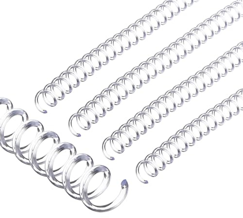 PATIKIL 8mm(5/16) Plastic Spiral Binding Coils, 20 Pcs Binding Spirals 40 Sheet Capacity 4:1 Pitch Binding Spirals for Binding Paper Sheets, Transparent