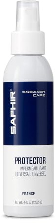 Safir Vaporisateur imperméable pour chaussures en cuir, baskets, protecteurs, 125 ml, résistant aux taches, oléophobe, hydrofuge, cuir, daim, cuir synthétique, toile, cuir délicat, chaussures