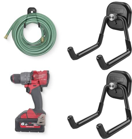 BPOPO 2 Pcs Heavy Duty Double-Prong Magnetic Hooks – Large Garage Magnet Hooks for Hanging, Utility Hooks for Garage, Cruise, RV, and Workshop