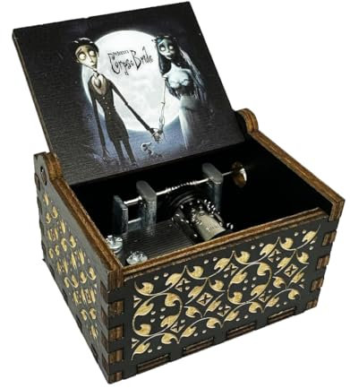 Youtang CorpseBride Boîte à musique en bois antique gravé - Cadeau d'anniversaire, de Saint-Valentin, de fête des mères, de fête des pères, de cadeaux d'enfants, de décoration d'intérieur, d'objets de