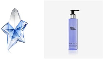 MUGLER Angel Eau de Parfum, Perfume para Mujer, Aroma Gourmand con Notas de Ámbar, Fragancia Fascinante, Recargable, 50 ml + MUGLER, Angel, Gel de Ducha Perfumado, 200 ml