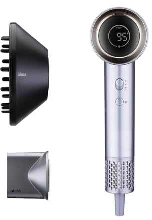 Ufesa Secador Ion Plasma Lux, Sensor Temperatura, Motor 110,000 rpm, Generador de Iones, Pantalla Digital, Elimina Encrespamiento, Accesorios Magnéticos, 2 Velocidades 2 Temperaturas, Ultrasilencioso