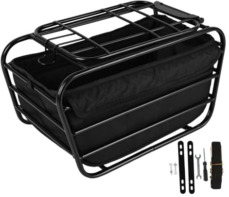 KESOTO Cesta para Bicicleta, Portaequipajes Trasero, Portamascotas Y Cesta de Almacenamiento. Construcción Robusta, Montaje Rápido, Resistente para, con Revestimiento, 38 Cm X 23 Cm X 21.5