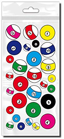 style4Bike Billard Kugeln Bike Dekor sportliche Billardkugeln als Fahrrad Sticker Set für Fahrrad ✓ Kratzfeste Aufkleber ✓ | D00004