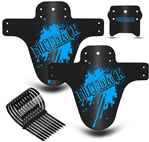 NICEDACK Parafango MTB, Compatibile Anteriore o Posteriore Enduro Parafanghi Bici MTB Misura BMX 20 26 27,5 28 29 Pollici Mountain Bike e Fat Bike (Blu)
