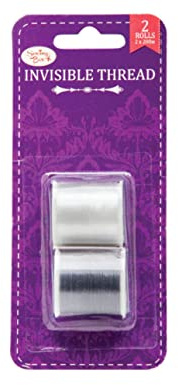 Sewing box Invisible Sewing Thread 200M 2 Pack Light and Dark Fabrics, Silver