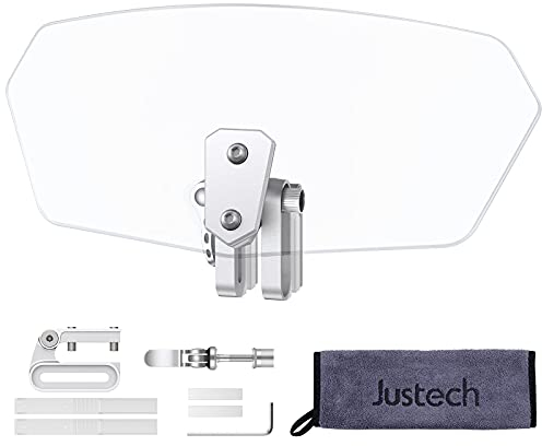 Justech Motorbike Wind Deflector Motorcycle Windscreen Adjustable Clip On Windshield Extension Universal for Motorcycle