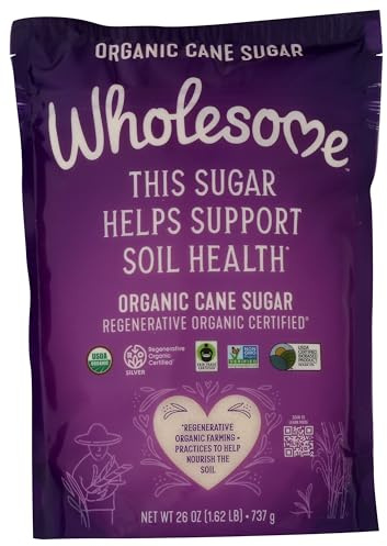 Wholesome Sweeteners 26-Ounce Cane Sugar, Fair Trade, Non GMO, Gluten Free & Vegan, for Baking and Sweetening, 1 Pack