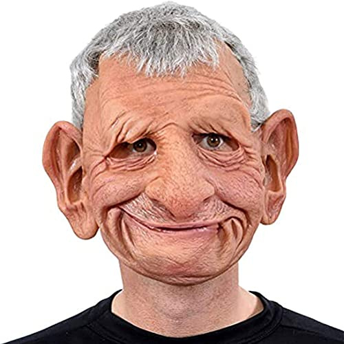 KLEOAD Maschera realistica da uomo calvo, in lattice, per carnevale, Halloween, feste, cosplay, feste in maschera, accessori per feste in maschera, beige