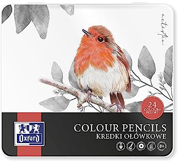 Oxford Crayons de couleur Beaux‐Arts spécifique dessin Set de 24 pour adultes, artistes professionnels et coloristes