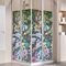JOLIHOME Sichtschutz Folie Buntglas Fensteraufkleber Klebefrei Mattiert Vinyl Folie Statisches Kleben Rollen für Dusche und Bad Wärmekontrolle Bunte Orchideen 44.5x200cm