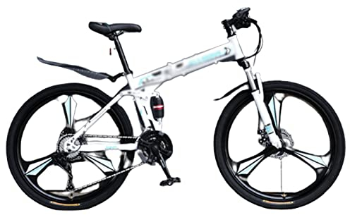 CASEGO Faltbares Mountain-Fahrrad mit hohem Kohlenstoffstahlrahmen, Dreimesser-Einrad, Cross-Country-Fahrrad mit Variabler Geschwindigkeit, geeignet für den täglichen Pendelverkehr (D 26inch)