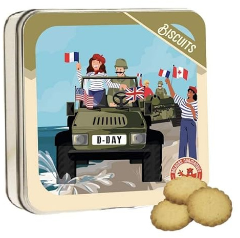 Sablés pur beurre en boîte métal édition D-Day - Débarquement en Normandie - 120g - Balades normandes (Libération)