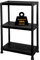 Crystals 3 Tier Plastic Shelving Unit | Garage Shelving Units | Heavy Duty Racking Shelving & Storage | Multipurpose Plastic Storage Shelves for Garage, Warehouse, Workshop, Sheds and Office - Black