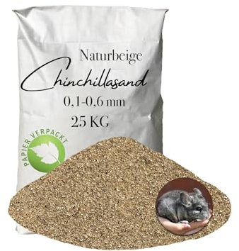Aquagran Chinchilla Sand 25 kg Beiger Badesand Sandbad hocherhitzt 0,1-0,6 mm keimfrei samtweich