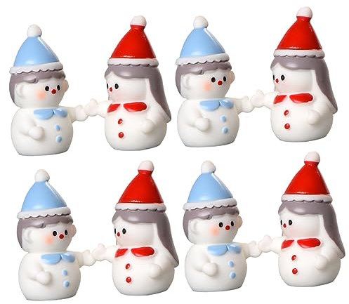 Ciieeo 8st Schneemann Aus Harz Urlaub Tischdekoration Schneemann-Figur Weihnachtsschmuck Kleine Weihnachtsfigur Weihnachtliche Tischdekorationen Dekorative Schneemannfiguren Harzdekor