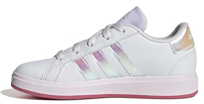 adidas Unisex Kinder Grand Court Lifestyle Lace Tennis Shoes, FTWR White/Almost pink/pink Fusion, 34 EU