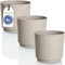 idea-station MATA Blumentopf Set 3 x 17.5 cm - 2.5 Liter - beige - bruchsichere Blumentöpfe aus Plastik für verschiedenste Pflanzen, Blumen - Matte Übertöpfe für innen und außen