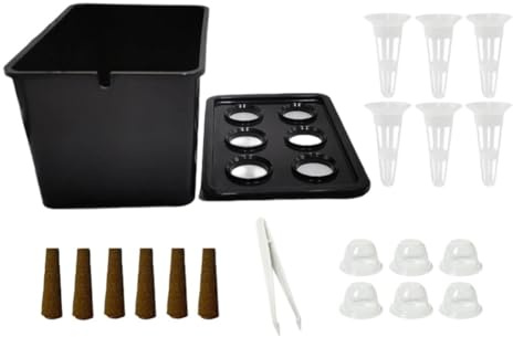 LIANFOND Kit di coltivazione idroponica autoirrigante per erbe, sistema di giardinaggio indoor con coppe per piantare, bianco, nero o verde