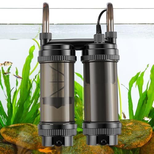 hygger Aquarium à Filtre Externe 9W Filtre à Eau à Double Débit, 450L/H Filtre Extérieur pour Aquarium Ultra Silencieux Filtre d'aquarium de 27 à 74 litres