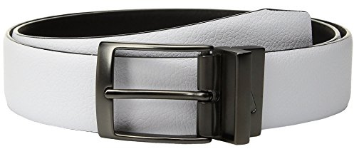 Nike Men's PEBBLE FEATHER EDGE REVERSIBLE BELT Accessory, white/black, 32