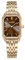 BURKER Damenuhr Isabell, Rechteckiger Damen Armbanduhr Gliederarmband Edelstahl Analog Quarz 3-ATM Wasserdicht - 28 mm - Gold Braun