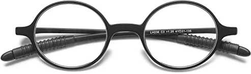 Lanomi Lesebrillen Herren Damen Retro Runde Sehhilfe Lesehilfe Leicht Vollrandbrille Nerd Brillen 1,0 1,25 1,5 1,75 2,0 2,25 2,5 2,75 3,0 3,5 4,0 (Matt Schwarz, 2.0)