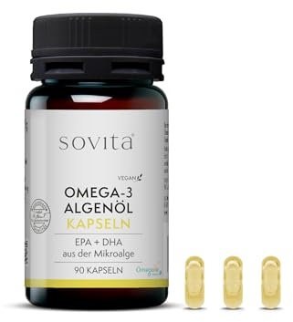 sovita Omega 3 Algenöl | Vegane Omega 3 Fettsäuren | 90 Kapseln
