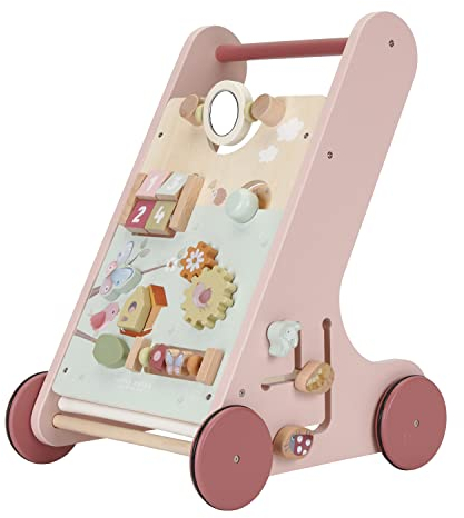 Little Dutch Laufwagen mit Activity Spiel Board Holz Baby Kleinkind rosa - Flowers & Butterflies
