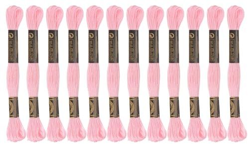 sourcing karta 12 trådar broderigarn 8 m av egyptisk långfiberbomull för broderiprojekt, armband, ljusrosa