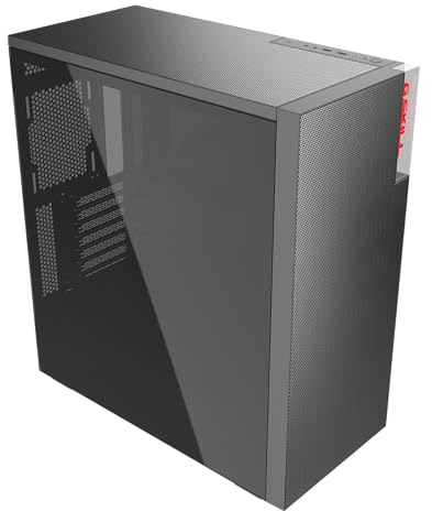 G.SKILL MD1 Caja ATX de media torre con panel lateral de vidrio templado, panel frontal de malla - negro (GC-AKGW1-MD1)