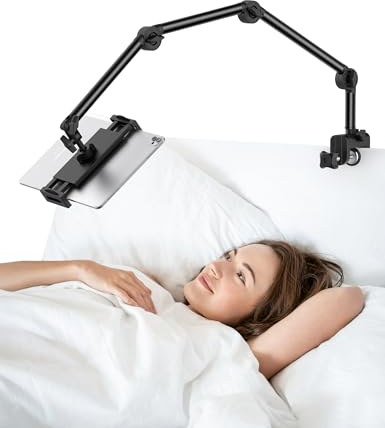 Tablet Halterung Bett Tablet Halter Tisch Ständer für Bett Flexible Verstellbarer Tablethalterung Handyhalter für iPad iPhone Samsung Galaxy Tabs Switch Kindle Fire HD 4.7-12.9 Zoll Geräten