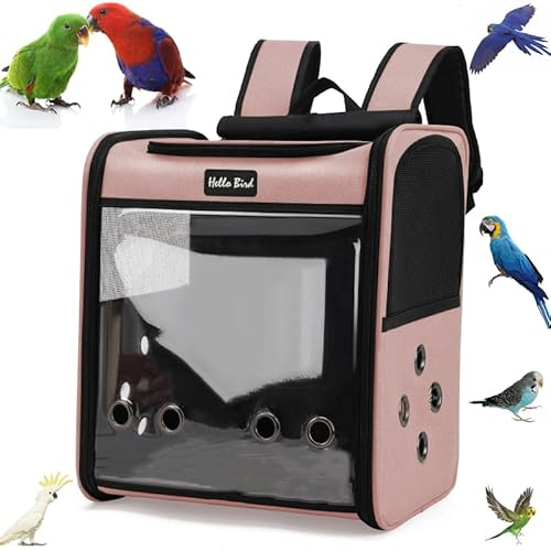 SOLAPOLLO Borsa traspirante per pappagalli, cocorita, zaino da esterno, leggero e portatile, impermeabile, zaino da viaggio per uccelli, ampia visuale e ombreggiatura, zaino per gatti per