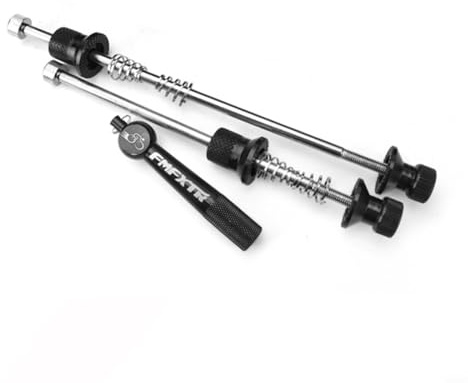 EffiFish Lot de broches antivol à dégagement rapide pour moyeu avant et arrière de vélo de montagne, axe de roue avant et arrière avec outil à clé (noir)