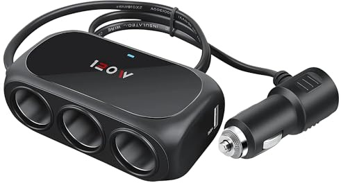 AURUM Auto Zigarettenanzünder Verteiler [Flush Fit] - 12V Verteiler Zigarettenanzünder Adapter für Dashcam & Handy - Smart Auto-Off, Überhitzungsschutz & Metall-Design