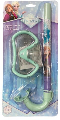 PICOBOX Set de Snorkel Frozen para Niñas +3 Años, Gafas de Buceo Ajustables con Tubo, Máscara Antivaho Infantil para Playa Piscina y Aire Libre, Regalo Verano y Viaje