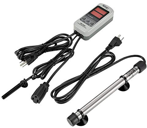 hygger 200W Titanium Aquarium Heater for Salt Water and Fresh Water, Digital Submersible Heater with External IC Thermostat Controller and Thermometer, for Fish Tank 20-45 Gallon