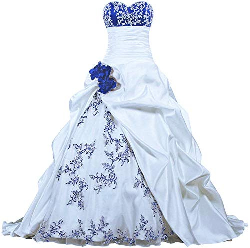 Zorayi Élégant Bustier Broderie Robe de Mariée en Taffetas et Organza - A-Ligne Longue Nuptiale pour Femmes