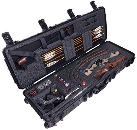 Case Club Waterproof Recurve Bow Case with Included Waterproof Accessory Box x2 (Recurve Bow)