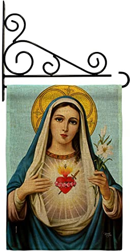 Prayer To Our Lady Burlap Burlap Garden Flag Set Wall Holder Religious Faith Hope Grace Peace Dove Christian Religion Easter Small Decorative Gift Yard House Banner Double-Sided Made In USA 13 X 18.5