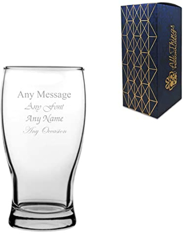 Bicchiere da birra con tulipano inciso personalizzato, 580 ml, con confezione regalo