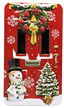 stylebox Boîte métallique décorative - Grande boîte de porte rouge pour biscuits de Noël, chocolats, chocolats - Environ 20,5 x 11 x 6 cm - Volume : 1,3 l