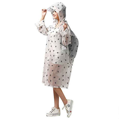 haozaikeji Women Hooded Raincoat Girl Large Camp Poncho Long EVA Rainwear Packable Hiking Backpack Cloak Biking Coat with Bag