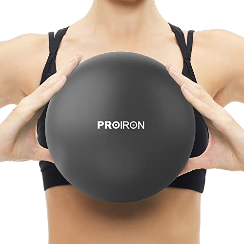 PROIRON Gymnastikball Klein 25cm, Pilates Ball mit Trainingsanweisungen, Fitnessball Klein mit aufblasbarem Strohhalm, Gym Ball für Pilates, Yoga, Ganzkörpertraining - Schwarz